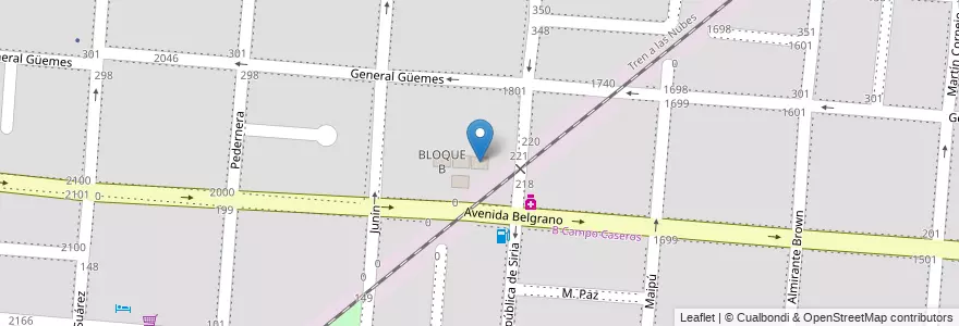 Mapa de ubicacion de BLOQUE D en Arjantin, Salta, Capital, Municipio De Salta, Salta.