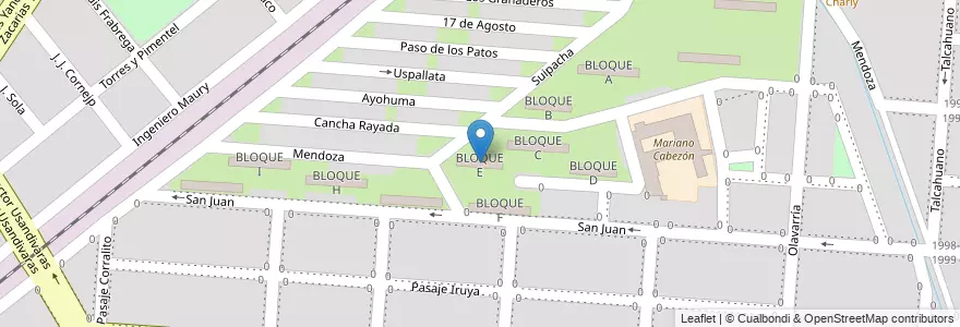 Mapa de ubicacion de BLOQUE E en الأرجنتين, Salta, Capital, Municipio De Salta, Salta.