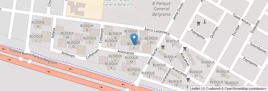 Mapa de ubicacion de BLOQUE F en Arjantin, Salta, Capital, Municipio De Salta, Salta.