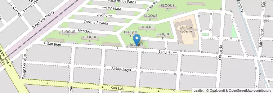 Mapa de ubicacion de BLOQUE F en الأرجنتين, Salta, Capital, Municipio De Salta, Salta.