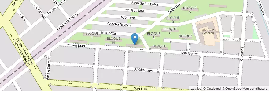 Mapa de ubicacion de BLOQUE G en Arjantin, Salta, Capital, Municipio De Salta, Salta.