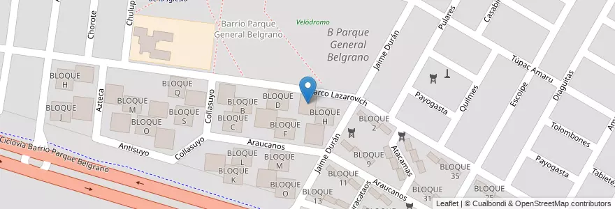 Mapa de ubicacion de BLOQUE G en Аргентина, Сальта, Capital, Municipio De Salta, Salta.