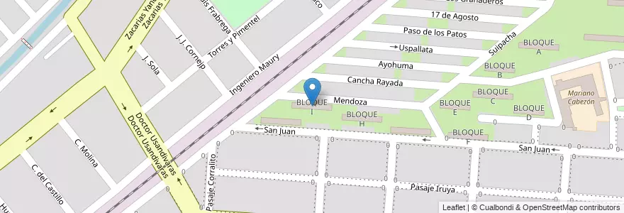 Mapa de ubicacion de BLOQUE I en 아르헨티나, Salta, Capital, Municipio De Salta, Salta.