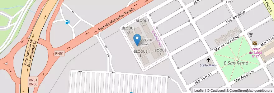 Mapa de ubicacion de BLOQUE K en Аргентина, Сальта, Capital, Municipio De Salta, Salta.