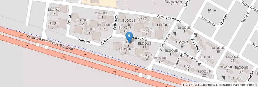 Mapa de ubicacion de BLOQUE L en Argentine, Salta, Capital, Municipio De Salta, Salta.