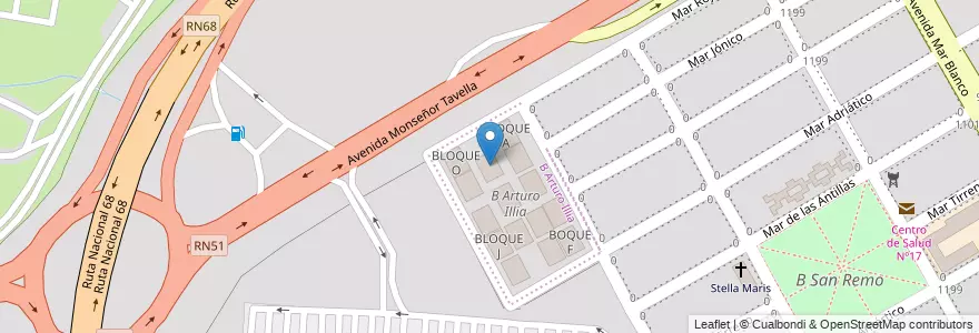 Mapa de ubicacion de BLOQUE M en Аргентина, Сальта, Capital, Municipio De Salta, Salta.