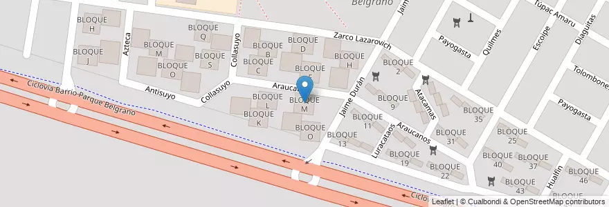 Mapa de ubicacion de BLOQUE M en 아르헨티나, Salta, Capital, Municipio De Salta, Salta.