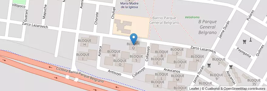 Mapa de ubicacion de BLOQUE Q en الأرجنتين, Salta, Capital, Municipio De Salta, Salta.