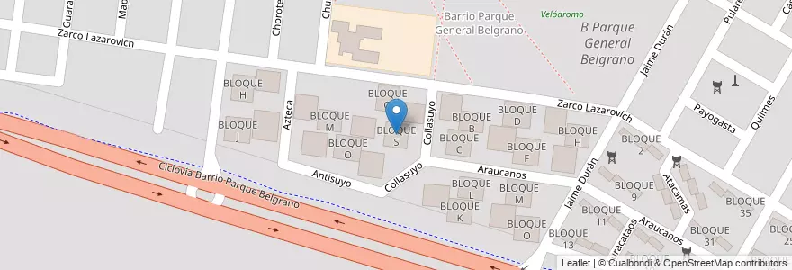 Mapa de ubicacion de BLOQUE S en Arjantin, Salta, Capital, Municipio De Salta, Salta.