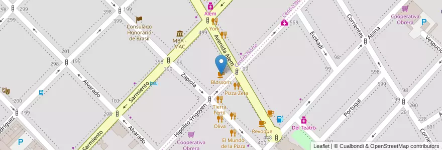 Mapa de ubicacion de Blossom en Arjantin, Buenos Aires, Partido De Bahía Blanca, Bahía Blanca.