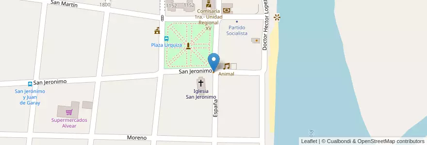 Mapa de ubicacion de Blu en Argentinien, Santa Fe, Departamento San Jerónimo, Municipio De Coronda.