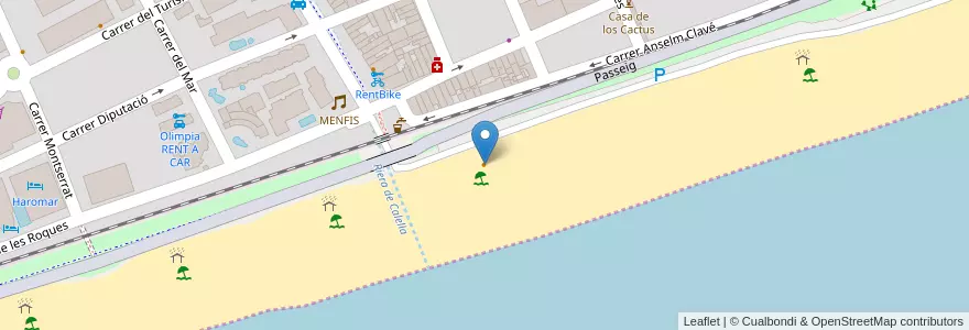 Mapa de ubicacion de Blue Bar en Spanien, Calella.