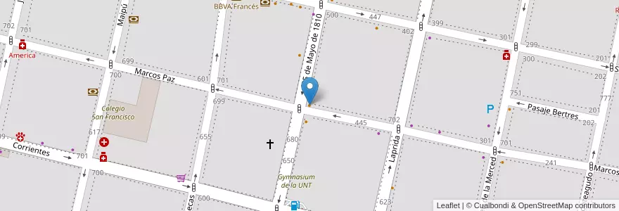 Mapa de ubicacion de Blue Bell en Argentine, Tucumán, San Miguel De Tucumán, Departamento Capital, San Miguel De Tucumán.