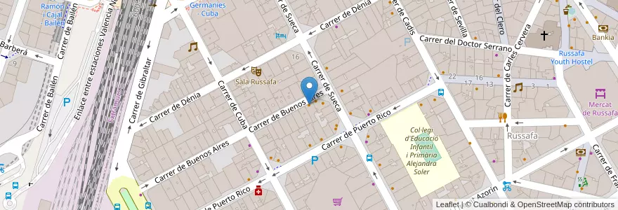 Mapa de ubicacion de Bluebell Coffee en İspanya, Comunitat Valenciana, València / Valencia, Comarca De València, València.