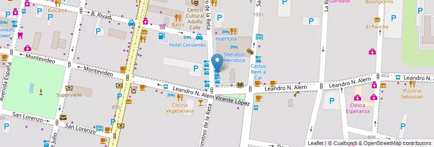 Mapa de ubicacion de Blueway en 阿根廷, 智利, Mendoza, Departamento Capital, Ciudad De Mendoza, Sección 3ª Parque O'Higgins.
