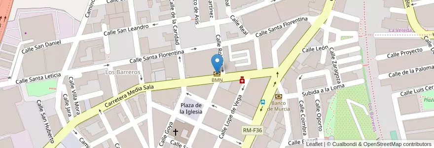 Mapa de ubicacion de BMN en スペイン, ムルシア州, ムルシア州, Campo De Cartagena Y Mar Menor, Cartagena.