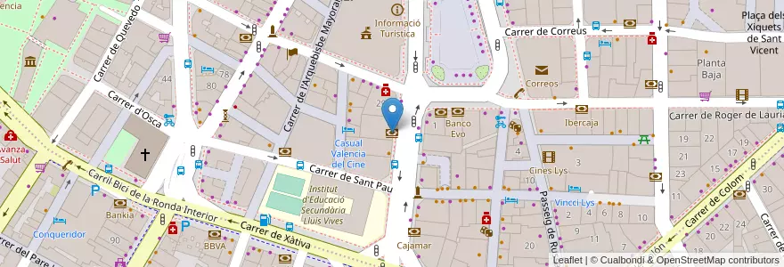 Mapa de ubicacion de BMN - BANKIA en Spanien, Valencianische Gemeinschaft, Valencia, Comarca De València, Valencia.