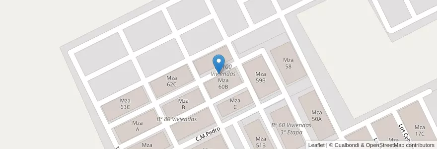 Mapa de ubicacion de Bº 100 Viviendas en الأرجنتين, Salta, General Güemes, Municipio De Campo Santo.