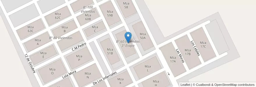 Mapa de ubicacion de Bº 60 Viviendas 3º Etapa en آرژانتین, Salta, General Güemes, Municipio De Campo Santo.