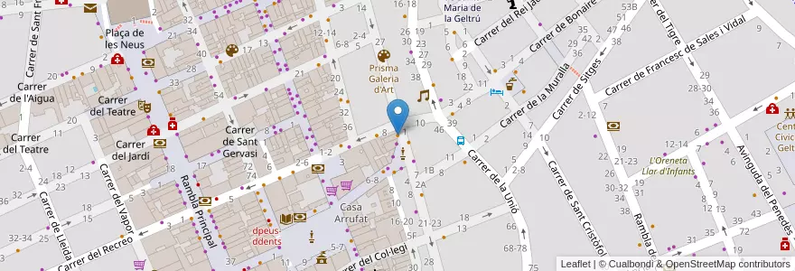 Mapa de ubicacion de Bo de Debó! en España, Catalunya, Barcelona, Garraf, Vilanova I La Geltrú.