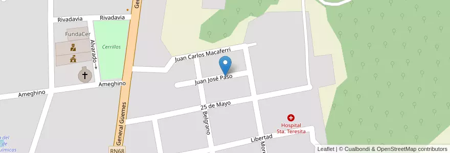 Mapa de ubicacion de Bº el Molino en آرژانتین, Salta, San José De Los Cerrillos, Municipio De Cerrillos, San José De Los Cerrillos.