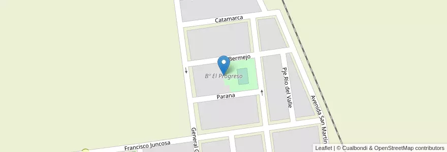 Mapa de ubicacion de Bº El Progreso en 阿根廷, Salta, Anta, Municipio De Las Lajitas, Las Lajitas.
