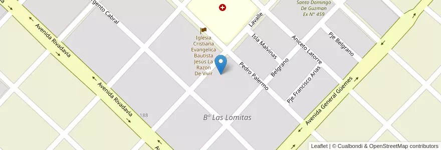 Mapa de ubicacion de Bº Las Lomitas en الأرجنتين, Salta, Anta, Municipio De Joaquín V. González.