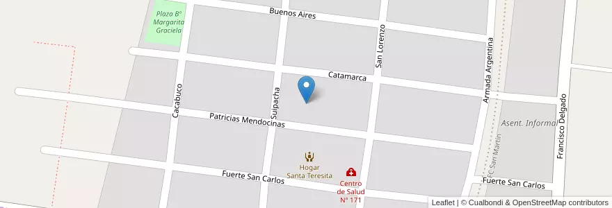 Mapa de ubicacion de Bº Margarita Graciela en Argentina, Cile, Mendoza, Departamento Tunuyán, Distrito Ciudad De Tunuyán.