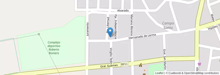 Mapa de ubicacion de Bº SAN ANTONIO en Argentina, Salta, General Güemes, Municipio De Campo Santo.