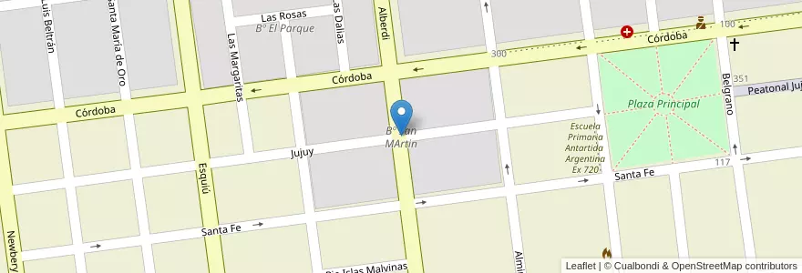 Mapa de ubicacion de Bº San MArtin en Argentinië, Salta, Anta, Municipio De Las Lajitas, Las Lajitas.