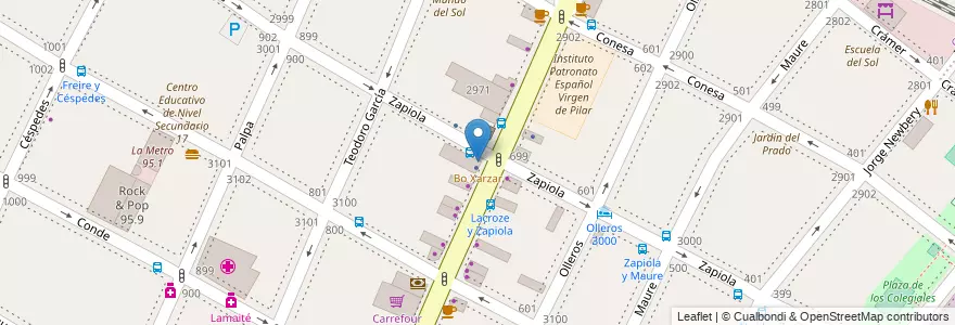 Mapa de ubicacion de Bo Xarzar, Colegiales en Argentinië, Ciudad Autónoma De Buenos Aires, Buenos Aires, Comuna 13.