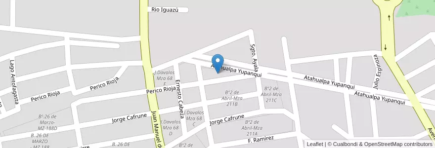 Mapa de ubicacion de Bº2 de Abril-Mza 211D en Argentinië, Salta, Capital, Municipio De Salta, Salta.
