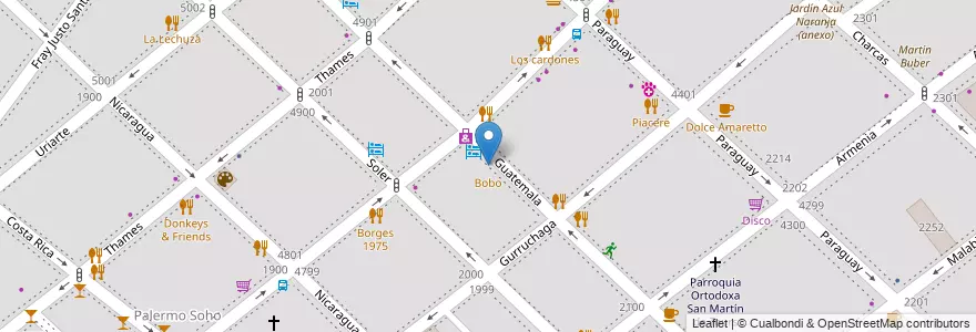 Mapa de ubicacion de Bobo, Palermo en Argentina, Ciudad Autónoma De Buenos Aires, Buenos Aires, Comuna 14.