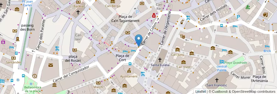 Mapa de ubicacion de Boca calle Bar en 스페인, 발레아레스 제도, España (Mar Territorial), 팔마데, 발레아레스 제도, 팔마데.