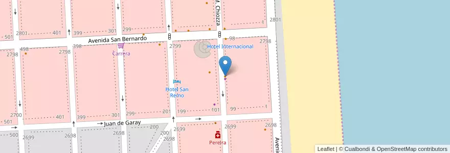 Mapa de ubicacion de Bocatta, pizzería, hamburguesería en Argentina, San Bernardo Del Tuyú.