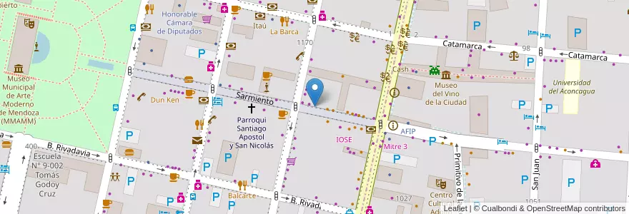 Mapa de ubicacion de Bocca en アルゼンチン, チリ, メンドーサ州, Departamento Capital, Ciudad De Mendoza.