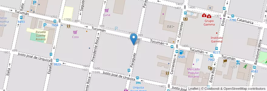 Mapa de ubicacion de Bocha Helados Artesanales en アルゼンチン, サンタフェ州, Departamento Rosario, Municipio De Rosario, ロサリオ.