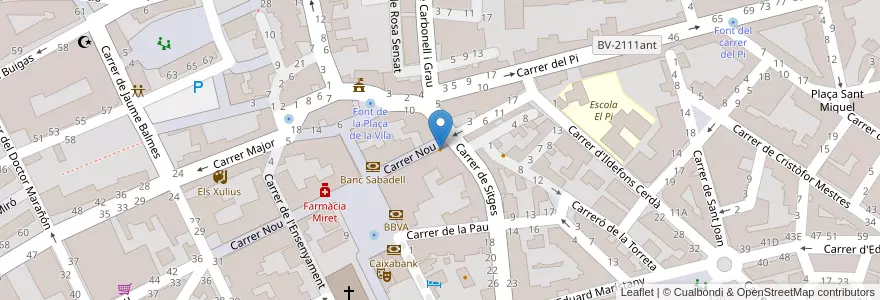 Mapa de ubicacion de Bodega 1886 El Pot Petit en 스페인, Catalunya, Barcelona, Garraf, Sant Pere De Ribes.