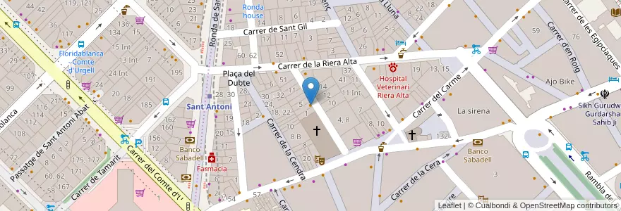 Mapa de ubicacion de Bodega Armando en Spanje, Catalonië, Barcelona, Barcelonès, Barcelona.
