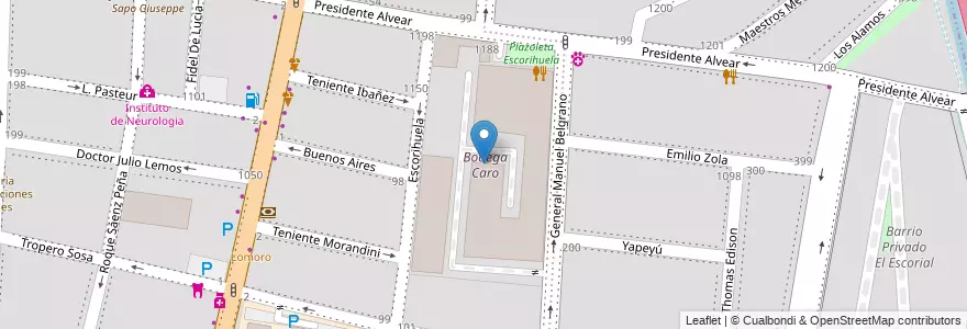 Mapa de ubicacion de Bodega Caro en Arjantin, Şili, Mendoza, Godoy Cruz, Departamento Godoy Cruz, Distrito Ciudad De Godoy Cruz.