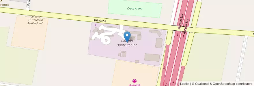 Mapa de ubicacion de Bodega Dante Robino en 阿根廷, 智利, Mendoza, Departamento Luján De Cuyo, Distrito Perdriel.