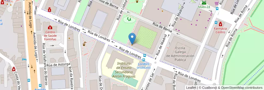 Mapa de ubicacion de Bodega Directa.com en اسپانیا, Galicia / Galiza, A Coruña, Santiago, Santiago De Compostela.