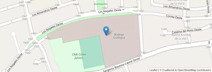 Mapa de ubicacion de Bodega Graffigna en アルゼンチン, サンフアン州, チリ, Capital.