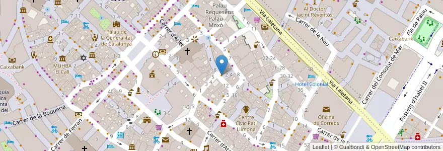 Mapa de ubicacion de Bodega la Palma en 西班牙, Catalunya, Barcelona, Barcelonès, Barcelona.