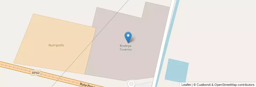 Mapa de ubicacion de Bodega Trivento en 아르헨티나, 칠레, Mendoza, Departamento Maipú, Distrito Russell.