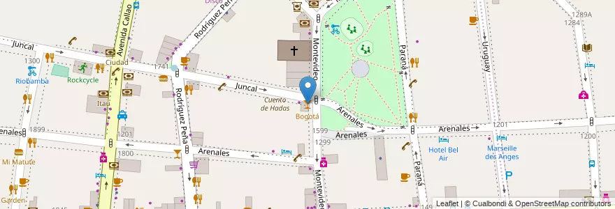 Mapa de ubicacion de Bogotá, Recoleta en Argentinië, Ciudad Autónoma De Buenos Aires, Comuna 2, Buenos Aires.