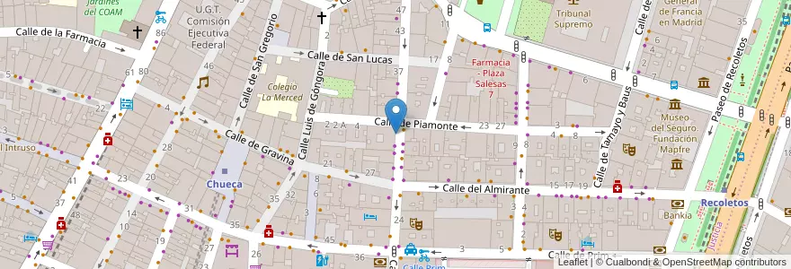 Mapa de ubicacion de Bogui Jazz en 西班牙, Comunidad De Madrid, Comunidad De Madrid, Área Metropolitana De Madrid Y Corredor Del Henares, Madrid.