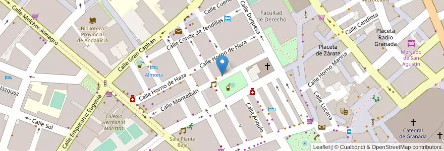 Mapa de ubicacion de Bohemia Jazz Café en スペイン, アンダルシア州, Granada, Comarca De La Vega De Granada, Granada.