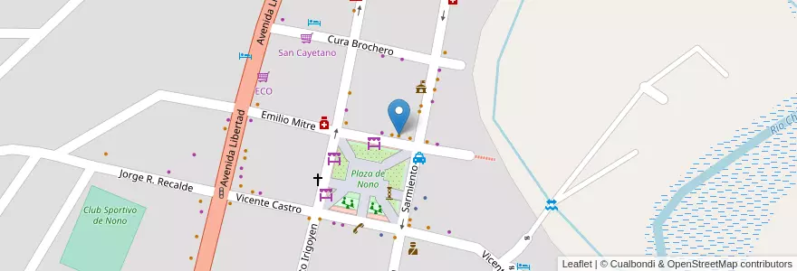 Mapa de ubicacion de Bohemio en 아르헨티나, Córdoba, Departamento San Alberto, Municipio De Nono, Pedanía Nono, Nono.