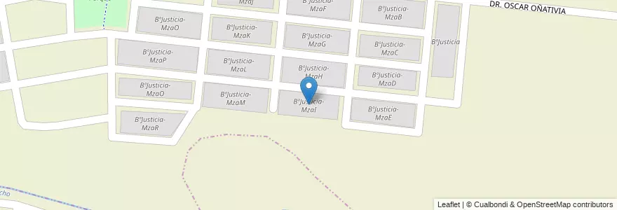 Mapa de ubicacion de BºJusticia-MzaI en Argentine, Salta, Capital, Municipio De Salta.
